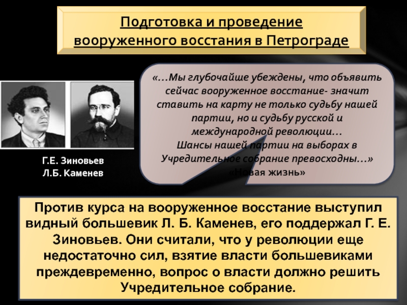 Большевик выступивший против вооруженного восстания 1917. Курс на вооруженное восстание.