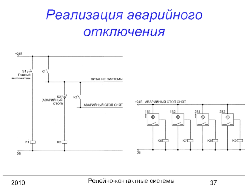 Аварийный стоп на схеме