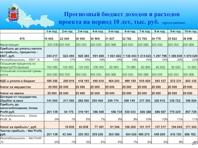 Прогнозный период проекта