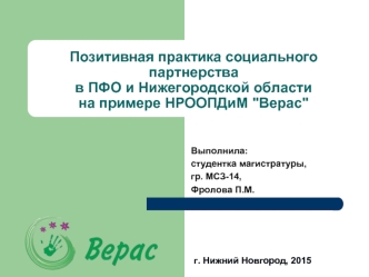 Позитивная практика социального партнерства в ПФО и Нижегородской области на примере НРООПДиМ 