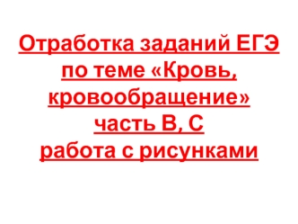 Отработка заданий ЕГЭ по теме Кровь, кровообращение часть В, С. Работа с рисунками