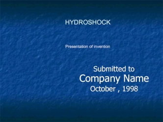 Submitted to Company Name 
October , 1998