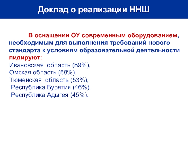 Реализация сообщения. Доклад о реализации предложений.