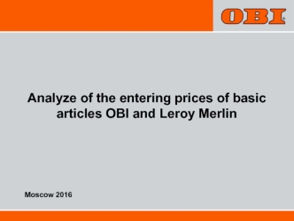 Analyze of the entering prices of basic articles OBI and Leroy Merlin