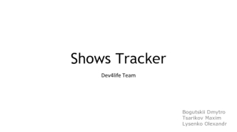 Shows Tracker