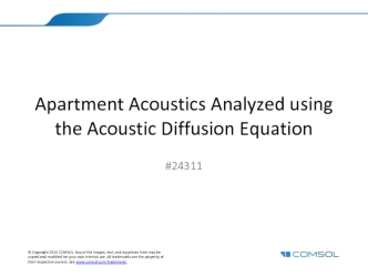 Apartment acoustics. Analyzed using the acoustic diffusion equation