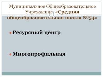 Муниципальное Общеобразовательное Учреждение  Средняя общеобразовательная школа №54