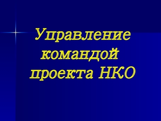 Управление командой проекта НКО