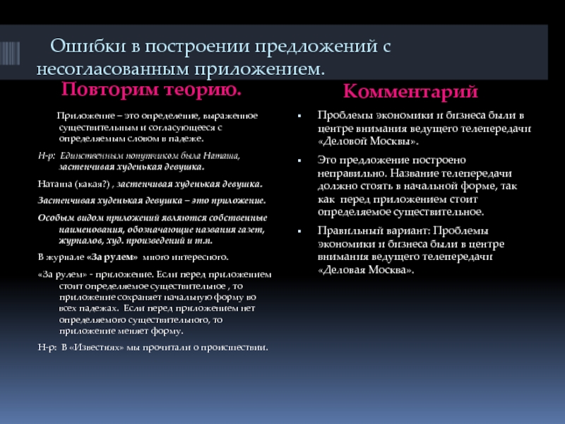 Ошибка в построении предложения с несогласованным приложением. Ошибка в построении предложения с приложением. Ошибка в построении с несогласованным приложением. Ошибки в построении предложения название.