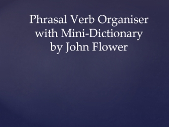 Phrasal Verb Organiser with Mini-Dictionary by John Flower