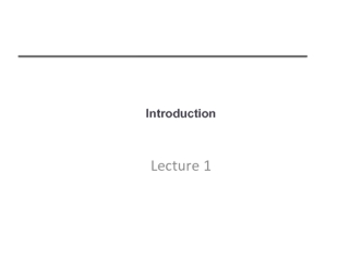 Lecture 1