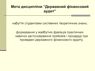 Державний фінансовий аудит в системі державного фінансового контролю в Україні