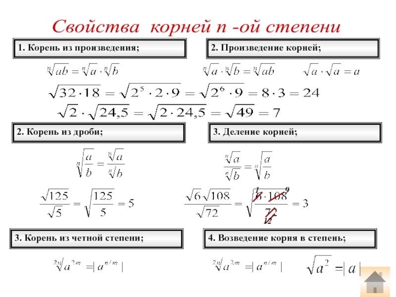 4 в степени дробь