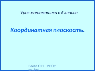 Координатная плоскость.