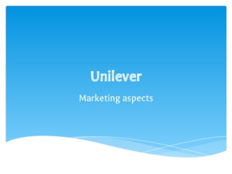 Unilever marketing aspects