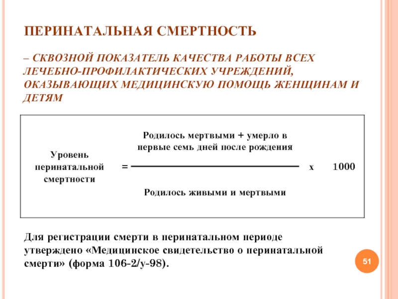 Перинатальная смертность формула