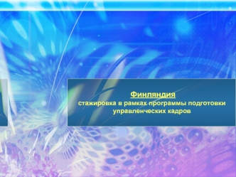 Финляндиястажировка в рамках программы подготовки управленческих кадров