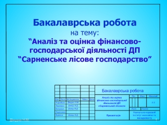 Аналіз та оцінка фінансово-господарської діяльності ДП “Сарненське лісове господарство”