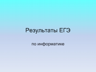 Результаты ЕГЭ