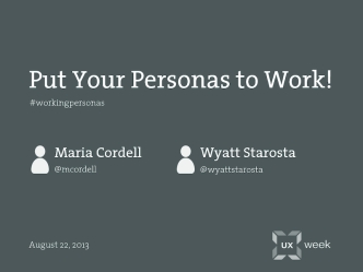 Put Your Personas to Work