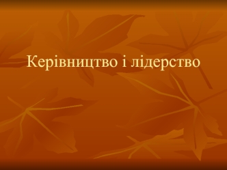 Основні засади влади, керівництва та лідерства