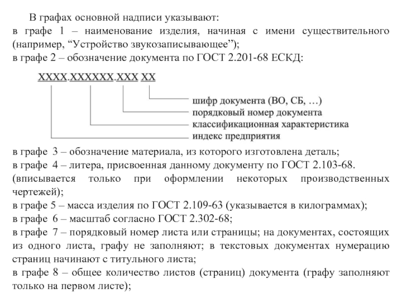 Шифр чертежа как составить