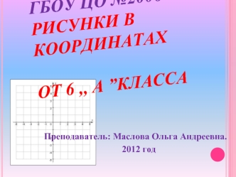 ГБОУ ЦО №2006Рисунки в координатах От 6 ,, А ”класса