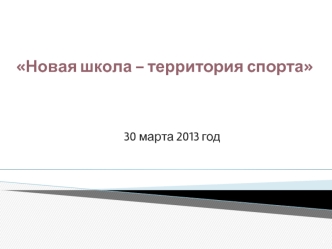 Новая школа – территория спорта