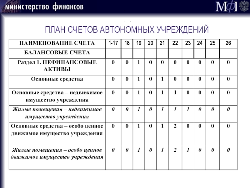 План счетов в муниципальном учреждении