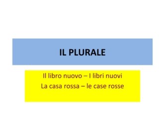 Il plurale. Il libro nuovo – I libri nuovi