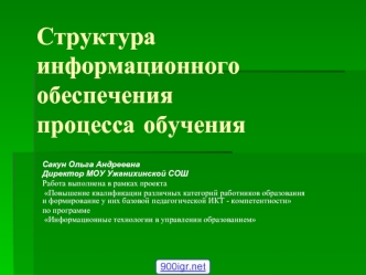 Структура информационного обеспечения процесса обучения