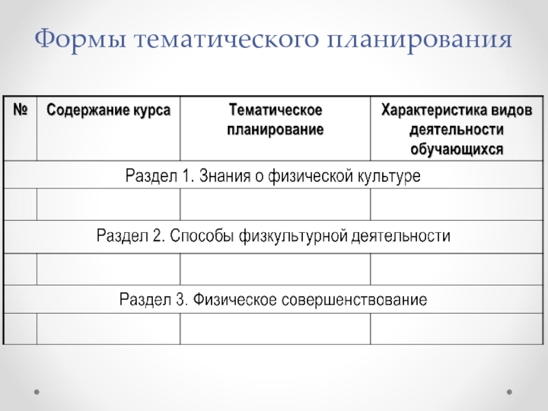 Форма тематического плана