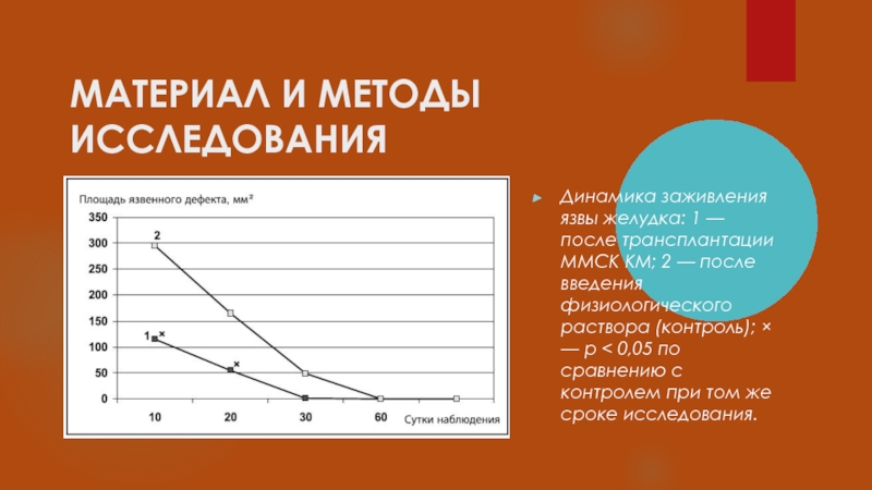 Срок исследования. Контроль динамики заживления язвы.