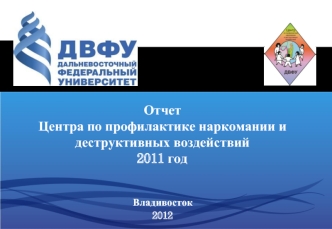 Отчет 
Центра по профилактике наркомании и деструктивных воздействий
2011 год