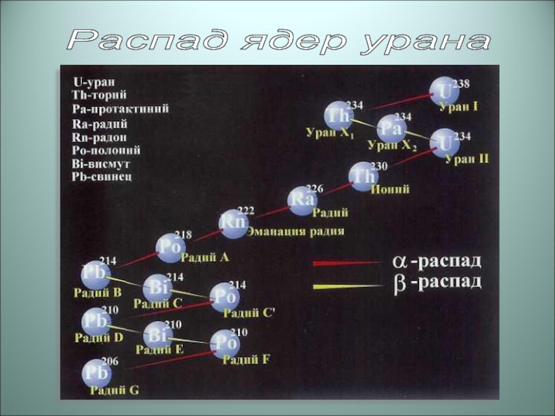 Распад урана 235 схема