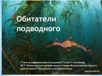 Обитатели подводного