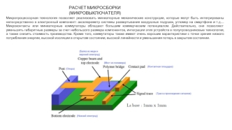 Расчет микросборки (микровыключателя)