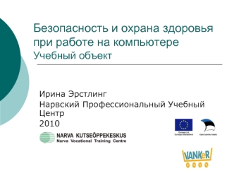 Безопасность и охрана здоровья при работе на компьютереУчебный объект