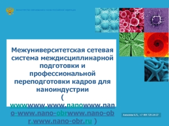 Межуниверситетская сетевая система междисциплинарной подготовки и профессиональной переподготовки кадров для наноиндустрии( www.nano-obr.ru )