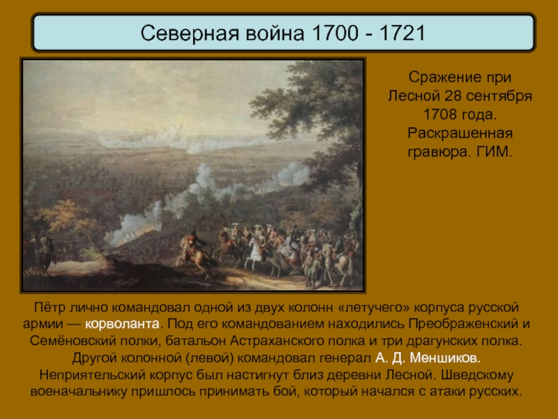 Значение 1700. Сражения Северной войны 1700 – 1721 годов.