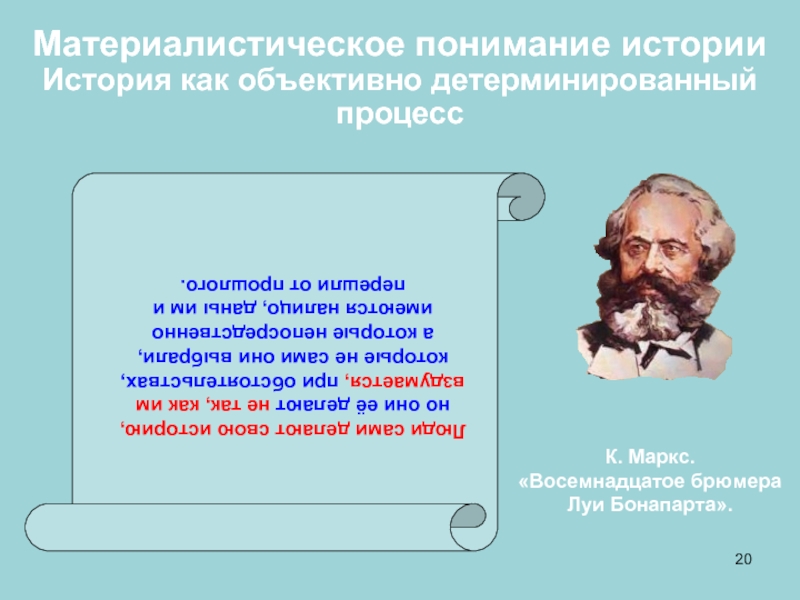 Реферат: Материалистическое понимание истории К. Маркса