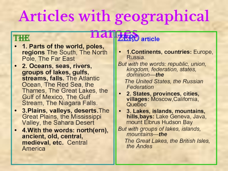 Articles with names. Articles with geographical names. Articles with geographical names таблица. Articles with geographical names проект. Definite article with geographical names.