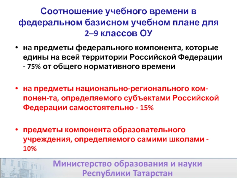 Компоненты федерального базисного учебного плана это