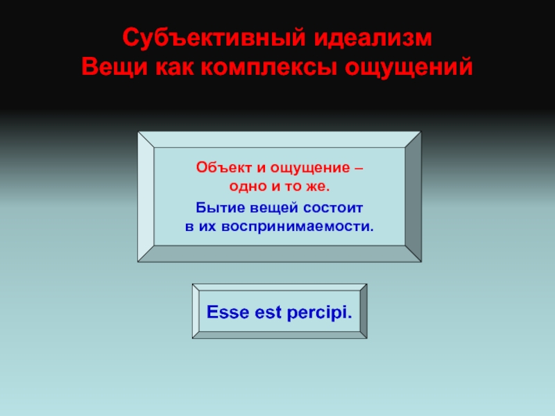 Чувство объекта. Вещи это комплексы ощущений. Объект идеализма. Субъективная вещь. Субъективный идеализм явлениями на комплексы ощущений.