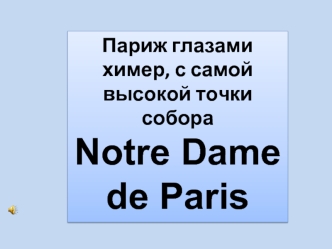 Париж глазами химер, с самой высокой точки собора 
Notre Dame de Paris