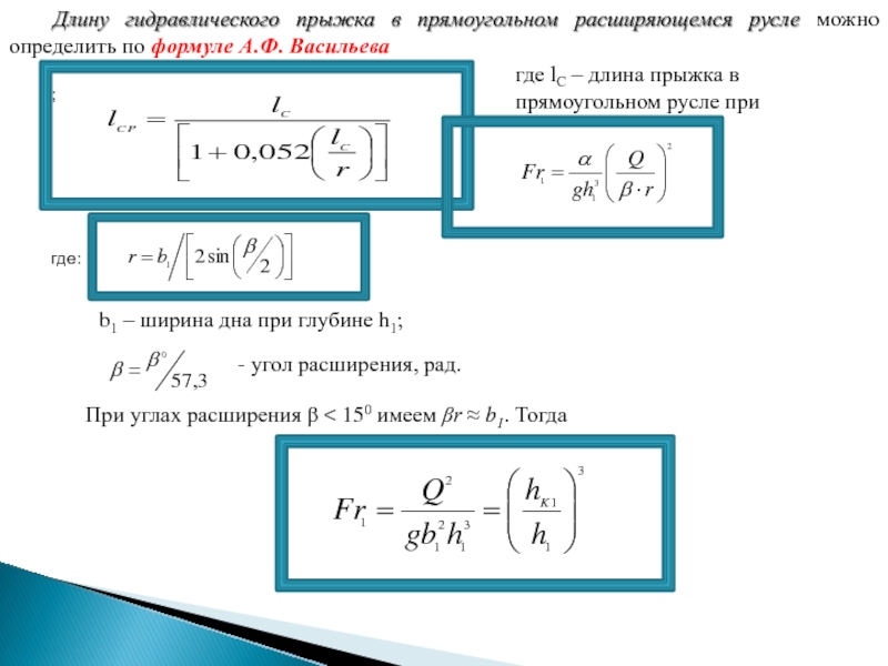 Схема гидравлического прыжка