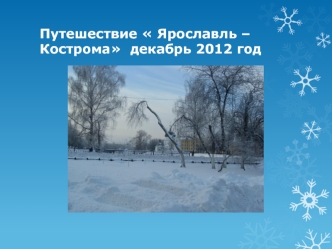 Путешествие  Ярославль – Кострома  декабрь 2012 год