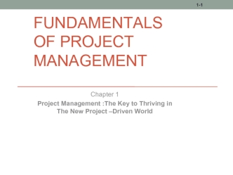 Fundamentals of project management