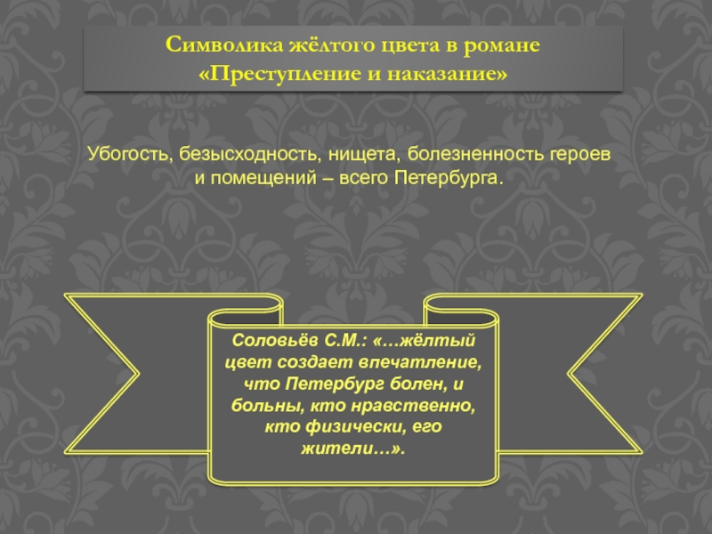 Символика цвета в романе преступление и наказание презентация