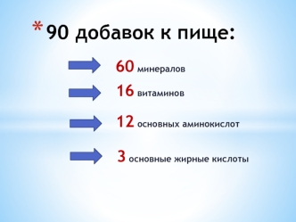 90 добавок к пище